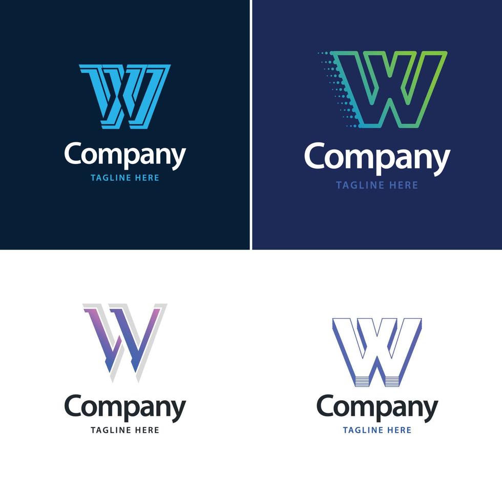 brief w groot logo pak ontwerp creatief modern logos ontwerp voor uw bedrijf vector