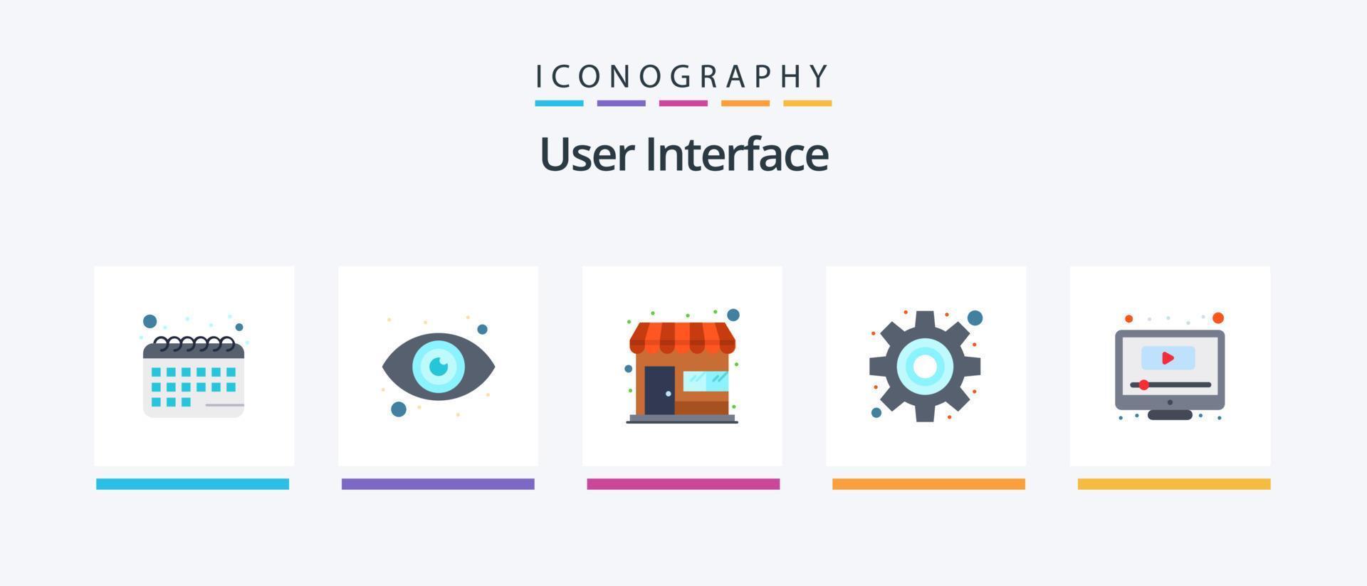 gebruiker koppel vlak 5 icoon pak inclusief . scherm. winkel. Speel. instellingen. creatief pictogrammen ontwerp vector