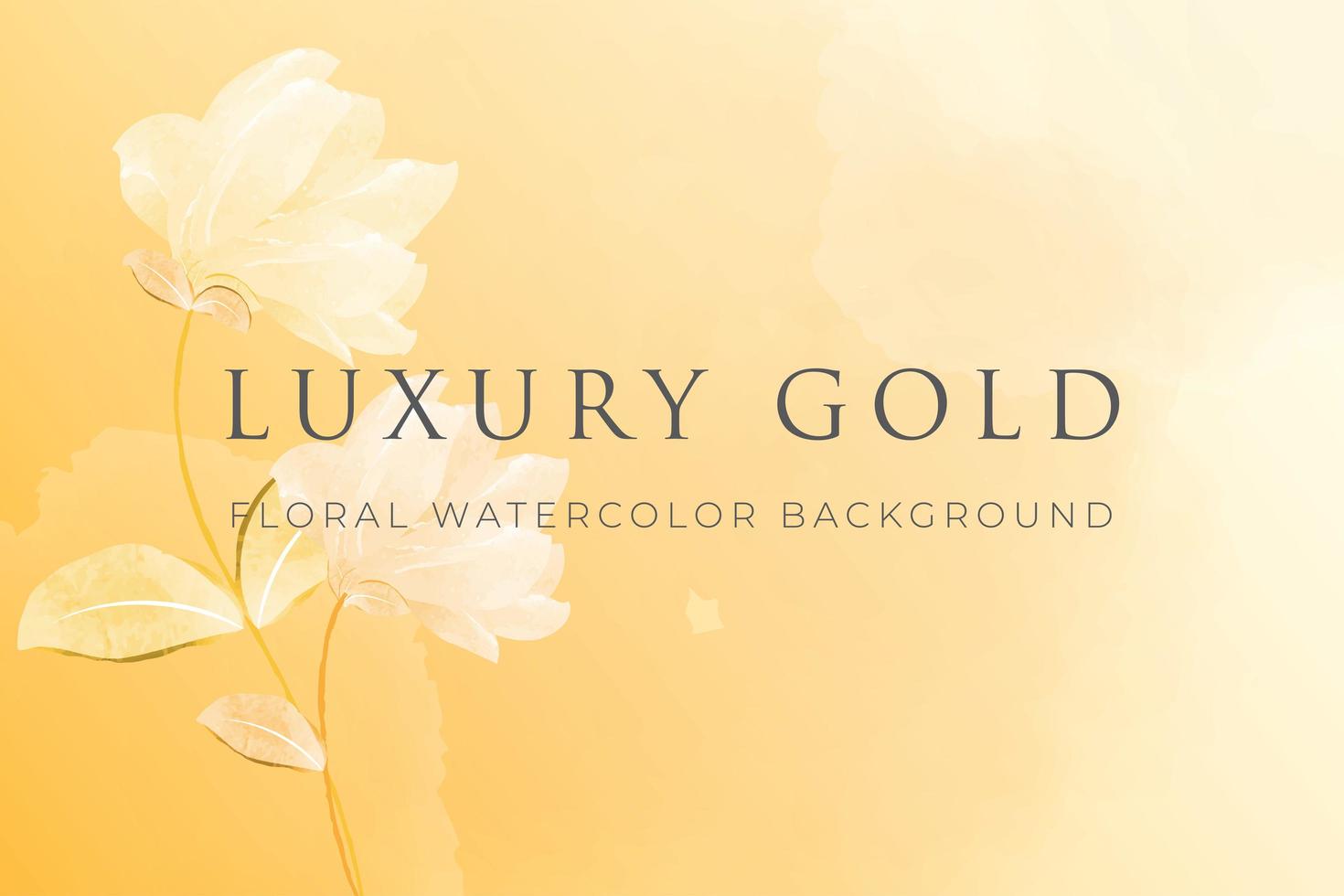aquarel bloemen achtergrond met geel goud pastel concept vector