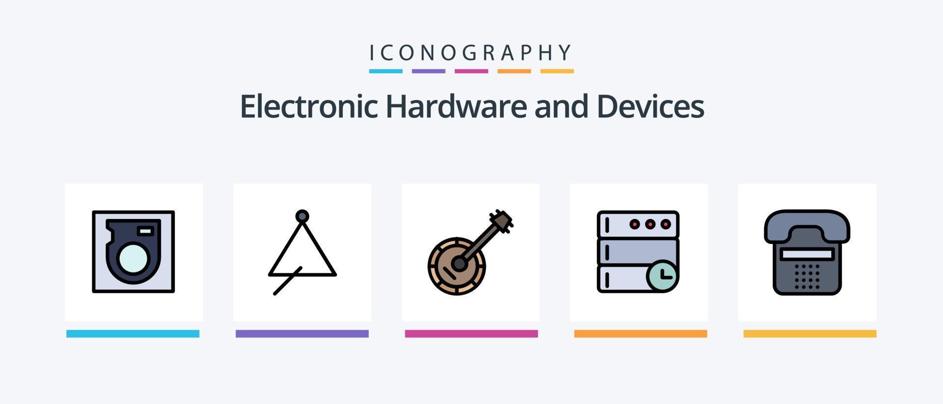 apparaten lijn gevulde 5 icoon pak inclusief . telefoon. album. verbinding. mobiel. creatief pictogrammen ontwerp vector
