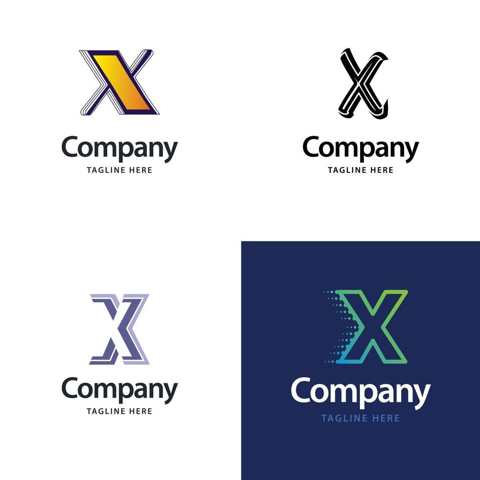 brief X groot logo pak ontwerp creatief modern logos ontwerp voor uw bedrijf vector