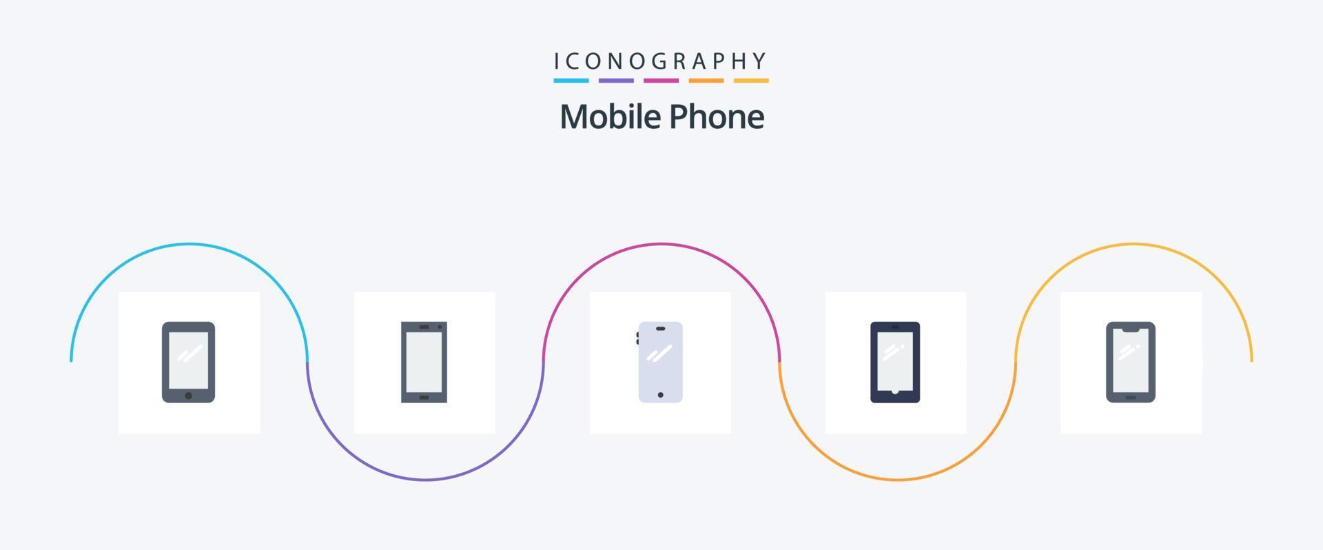 mobiel telefoon vlak 5 icoon pak inclusief . vector