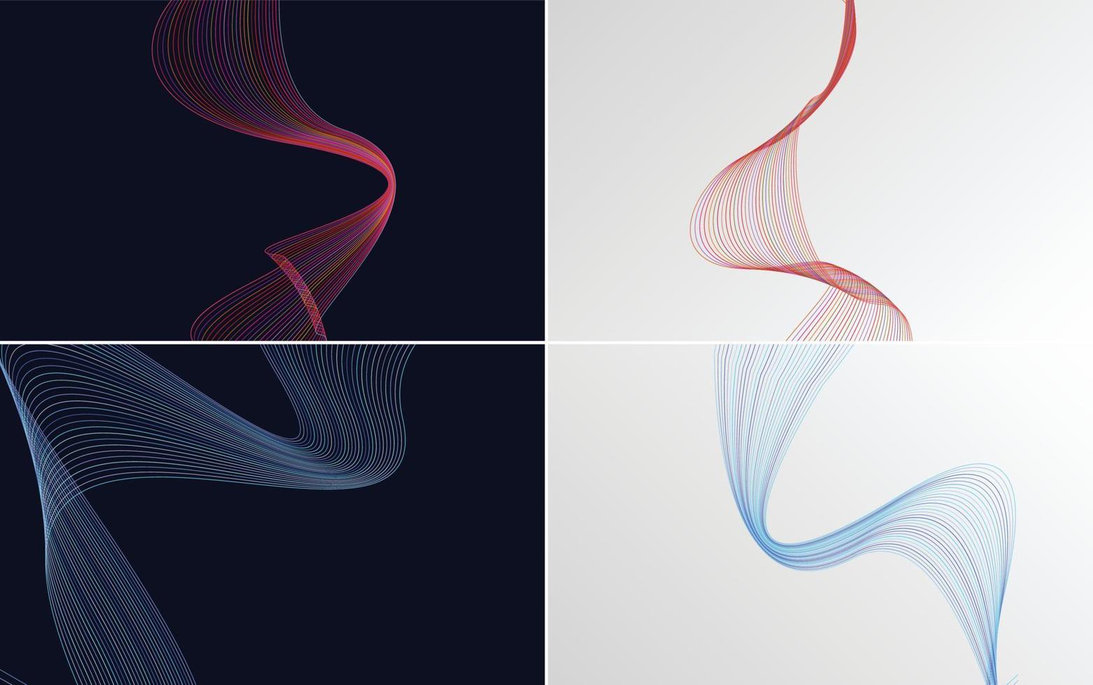 Golf kromme abstract vector achtergronden voor een hedendaags en schoon ontwerp