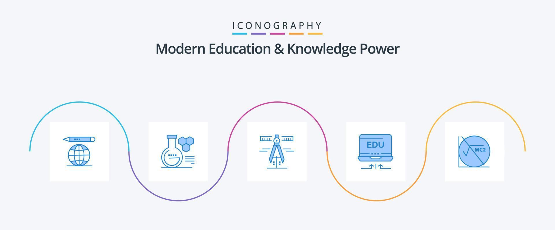 modern onderwijs en kennis macht blauw 5 icoon pak inclusief wiskunde formule. wiskunde . geometrie. onderwijs. hardware vector