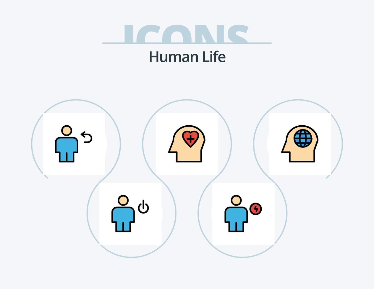 menselijk lijn gevulde icoon pak 5 icoon ontwerp. hangslot. menselijk. energie. lichaam. gedachte vector
