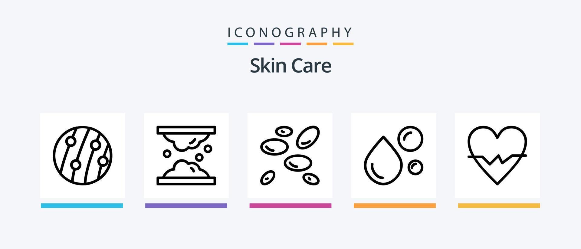 huid lijn 5 icoon pak inclusief huid. huid. huid infectie. droog huid. gezond botten. creatief pictogrammen ontwerp vector