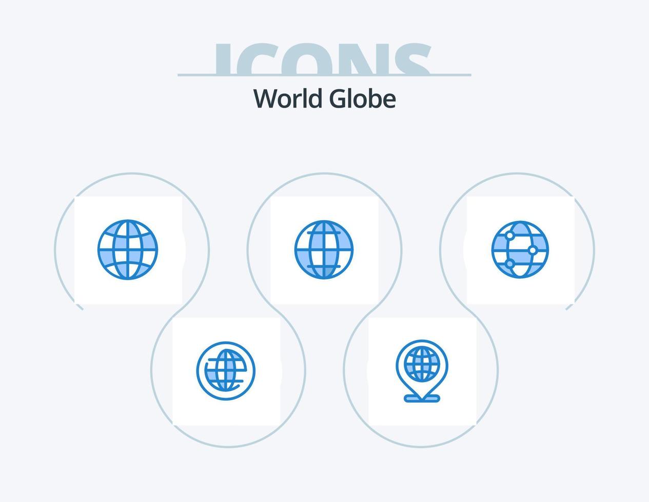 wereldbol blauw icoon pak 5 icoon ontwerp. . reizen. globaal. wereldbol. internet vector