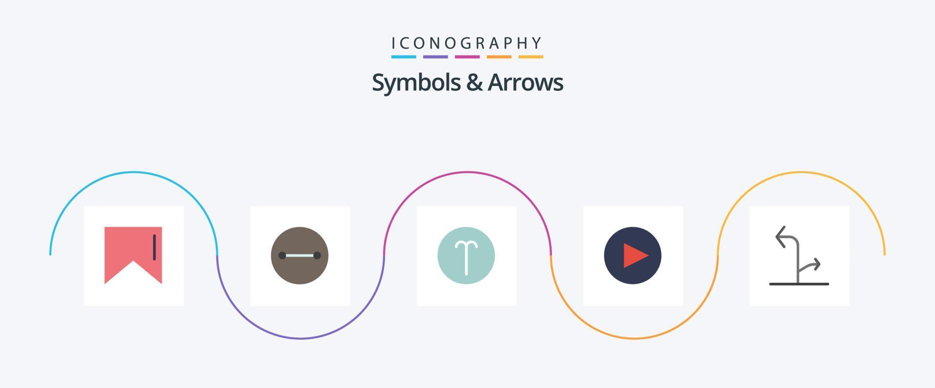 symbolen en pijlen vlak 5 icoon pak inclusief . symbolen. verkeer. directioneel vector