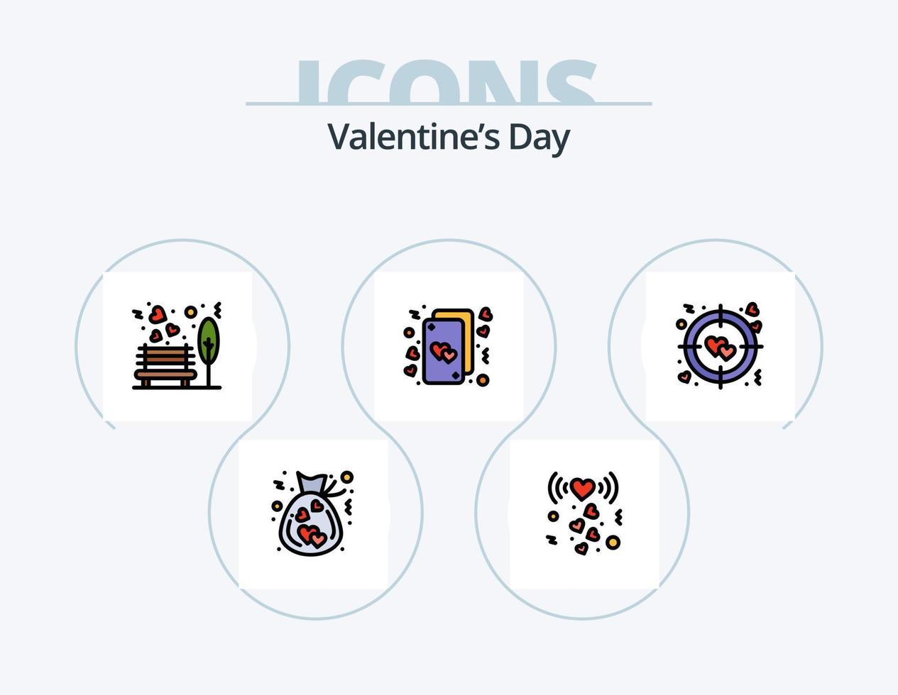 valentijnsdag dag lijn gevulde icoon pak 5 icoon ontwerp. harten. romantiek. liefde. liefde. bruiloft vector