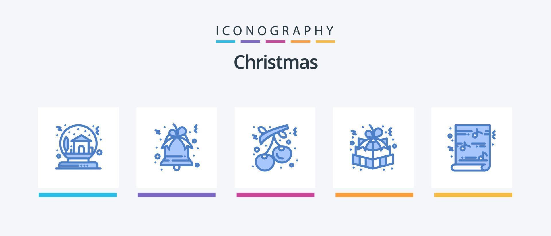 Kerstmis blauw 5 icoon pak inclusief geschenk pak. geschenk. BES. Pasen geschenk. nieuw jaar. creatief pictogrammen ontwerp vector