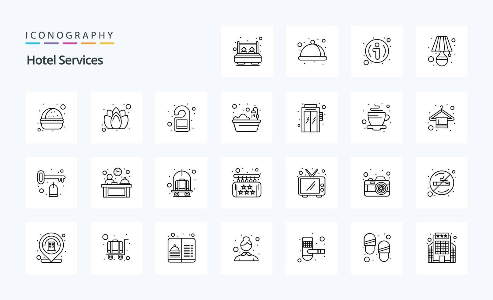 25 hotel Diensten lijn icoon pak vector