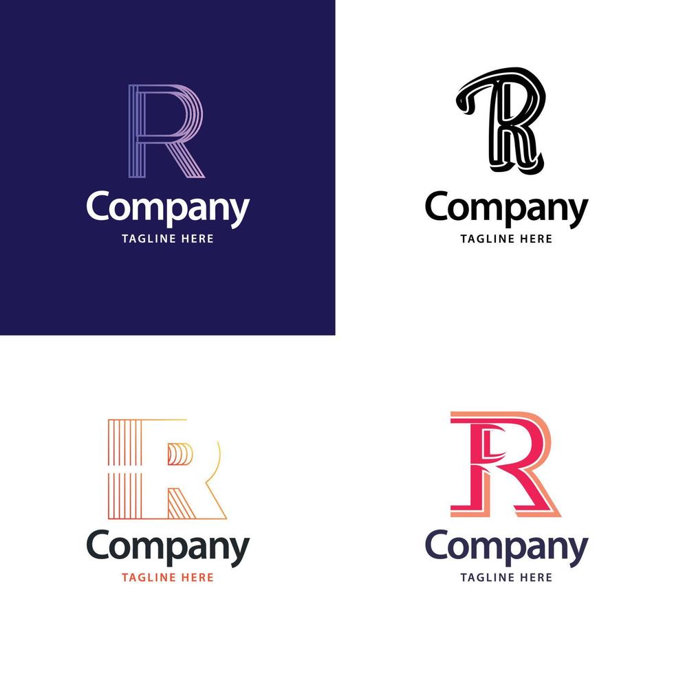 brief r groot logo pak ontwerp creatief modern logos ontwerp voor uw bedrijf vector