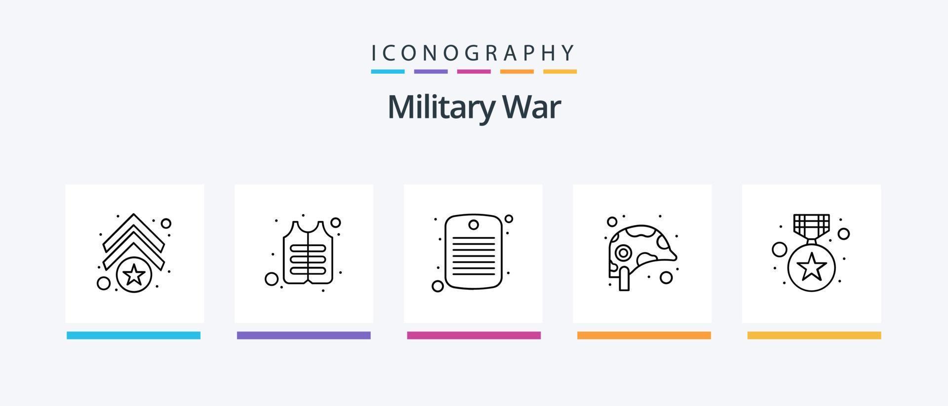 leger oorlog lijn 5 icoon pak inclusief leger. voertuig. leger. vervoer. jeep. creatief pictogrammen ontwerp vector