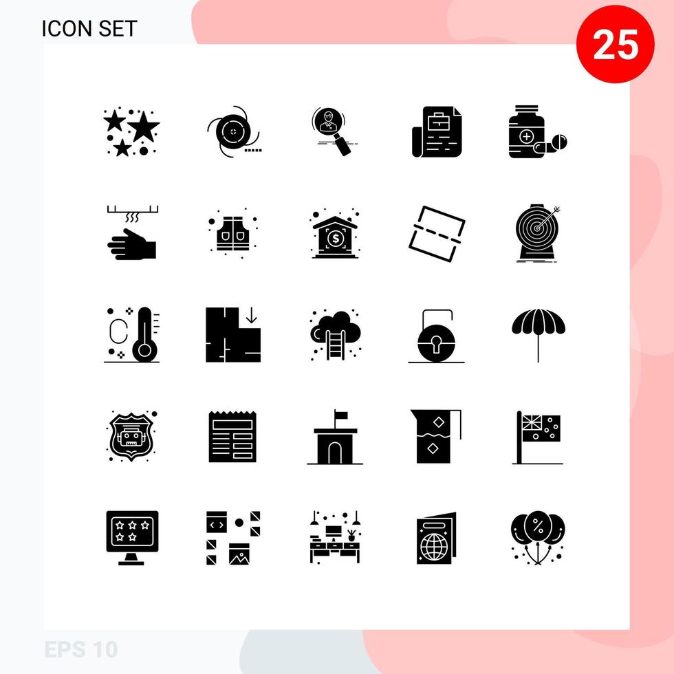reeks van 25 modern ui pictogrammen symbolen tekens voor document middelen heelal persoonlijk hr bewerkbare vector ontwerp elementen