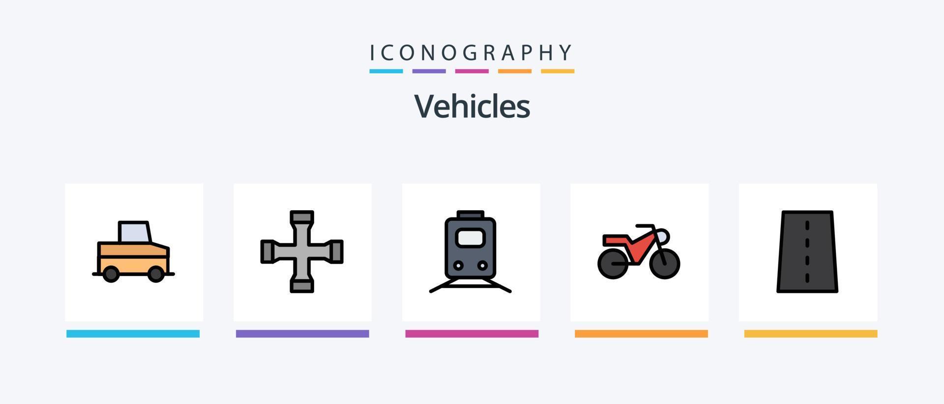 voertuigen lijn gevulde 5 icoon pak inclusief creatief. brug. landelijk. voertuigen. verkeer. creatief pictogrammen ontwerp vector