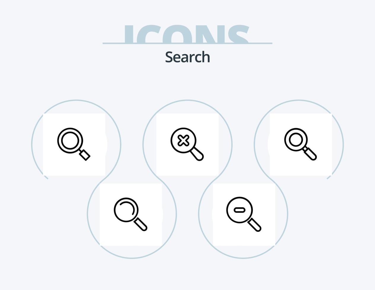 zoeken lijn icoon pak 5 icoon ontwerp. . . zoeken. zoeken. kijken vector