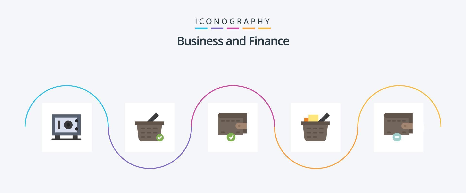 financiën vlak 5 icoon pak inclusief . portemonnee. portemonnee. verwijderen vector