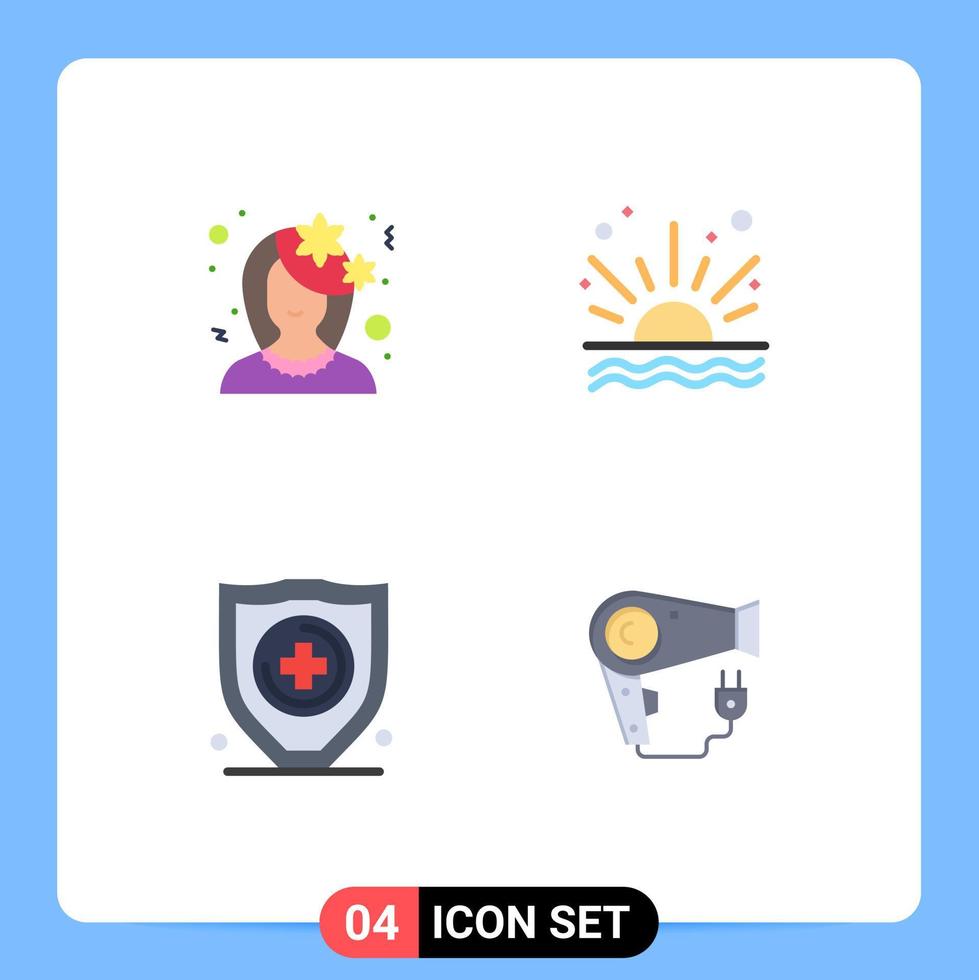 mobiel koppel vlak icoon reeks van 4 pictogrammen van avatar verzekering profiel zee veiligheid bewerkbare vector ontwerp elementen