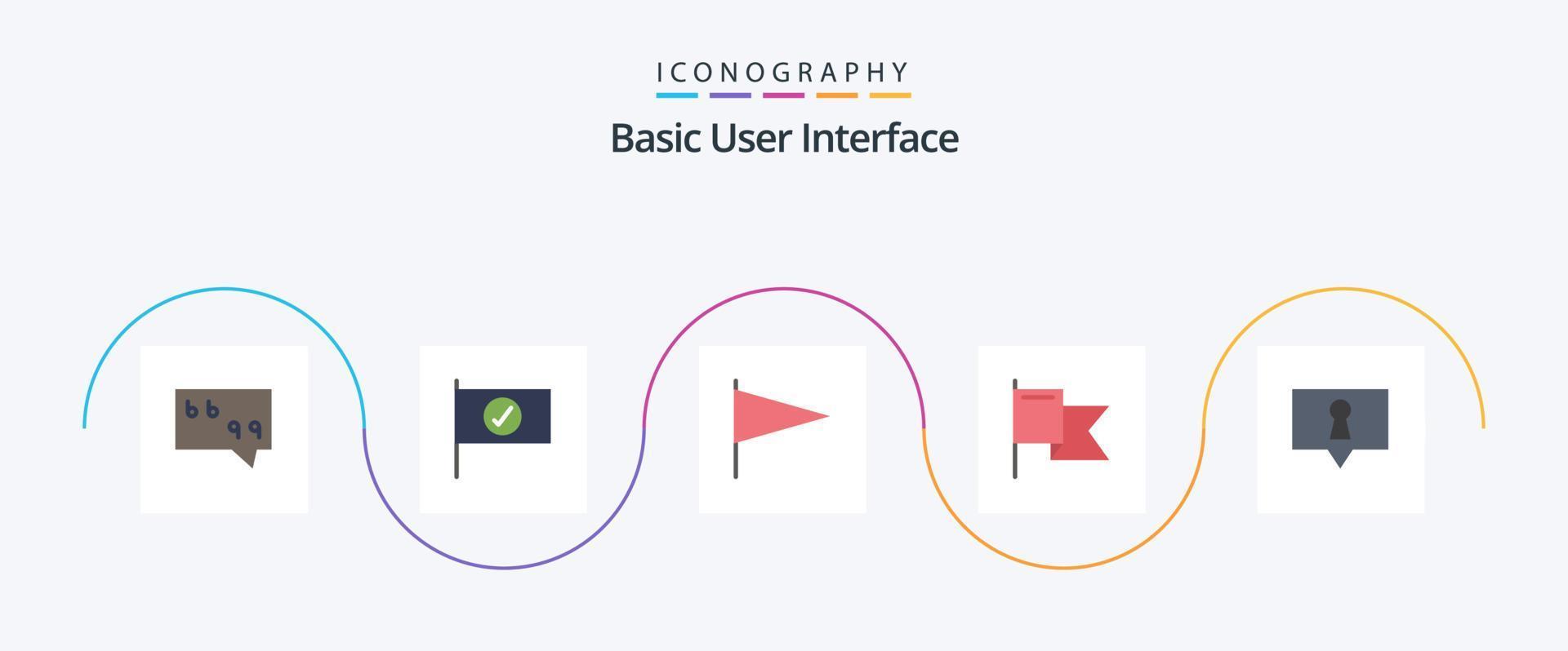 eenvoudig vlak 5 icoon pak inclusief . markering. vector