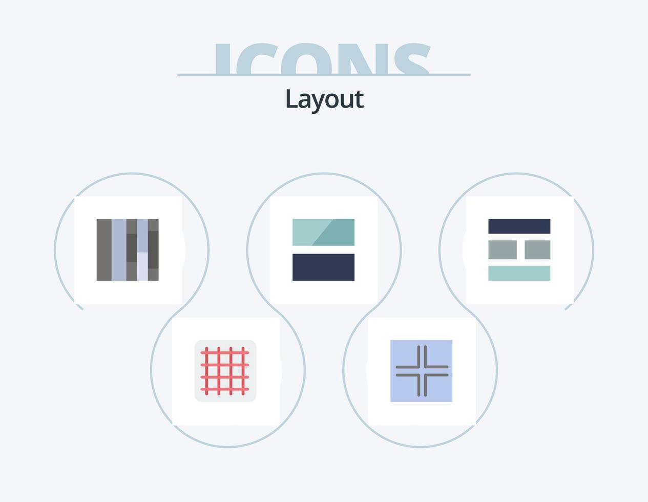 lay-out vlak icoon pak 5 icoon ontwerp. . indeling. bewerken. afbeelding. collage vector