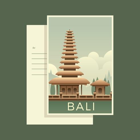 Ansichtkaarten Van De Wereld Bali Vector