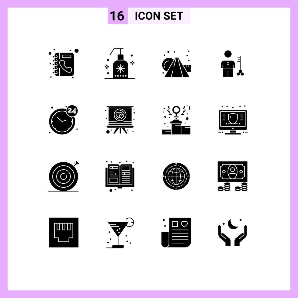 reeks van 16 modern ui pictogrammen symbolen tekens voor aanbieder Mens kunst slot oplossing bewerkbare vector ontwerp elementen
