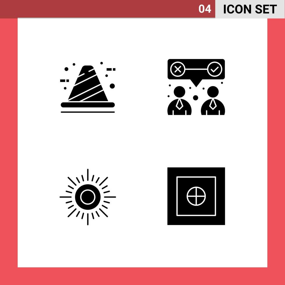 universeel icoon symbolen groep van 4 modern solide glyphs van architectuur zon bouw onze weer bewerkbare vector ontwerp elementen