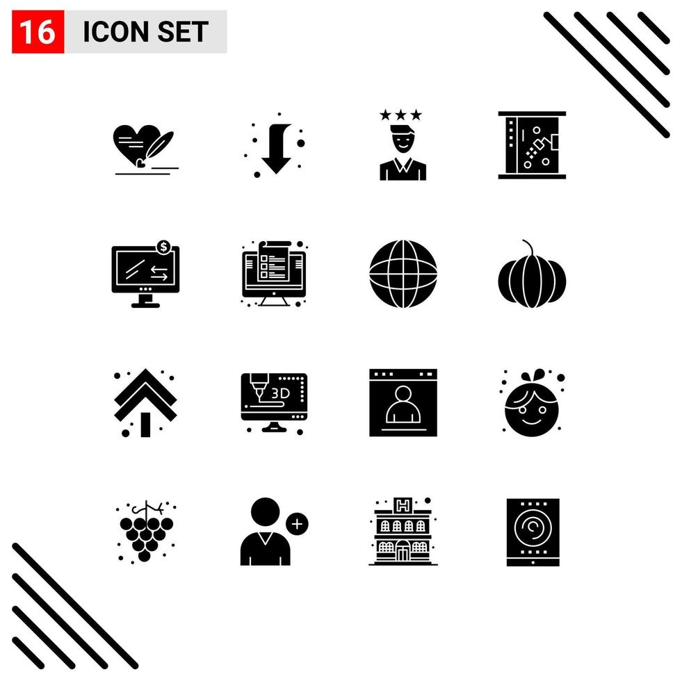 modern reeks van 16 solide glyphs pictogram van online schoonmaak bedrijf badkamer pad bewerkbare vector ontwerp elementen