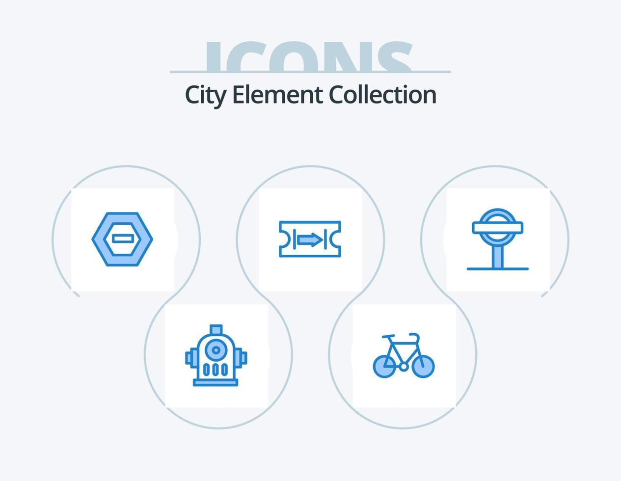 stad element verzameling blauw icoon pak 5 icoon ontwerp. tekens. teken. negatief. weg. pijl vector