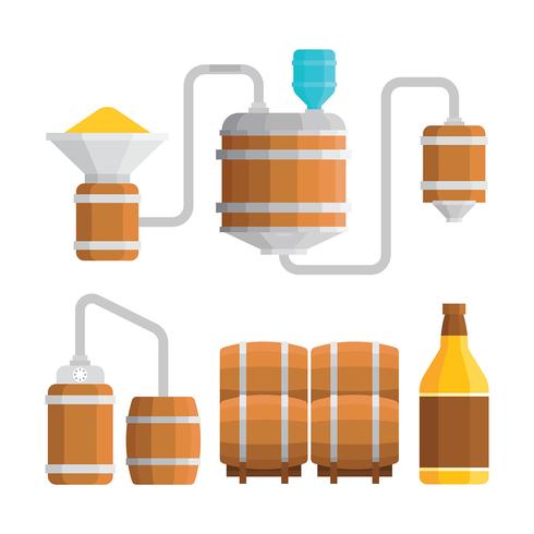 Bourbon Making Process Illustratie vector