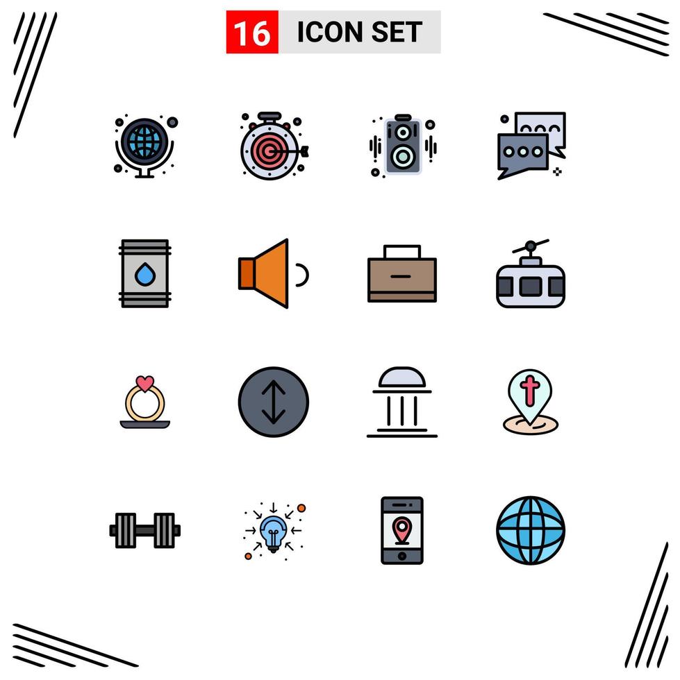 voorraad vector icoon pak van 16 lijn tekens en symbolen voor olie praten audio bericht babbelen bewerkbare creatief vector ontwerp elementen