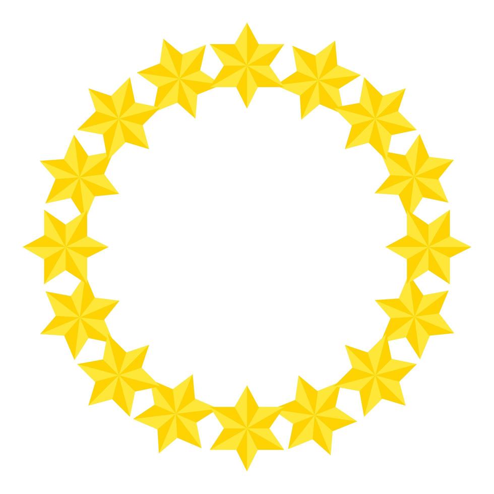 frame circulaire van sterren david geïsoleerde pictogram vector