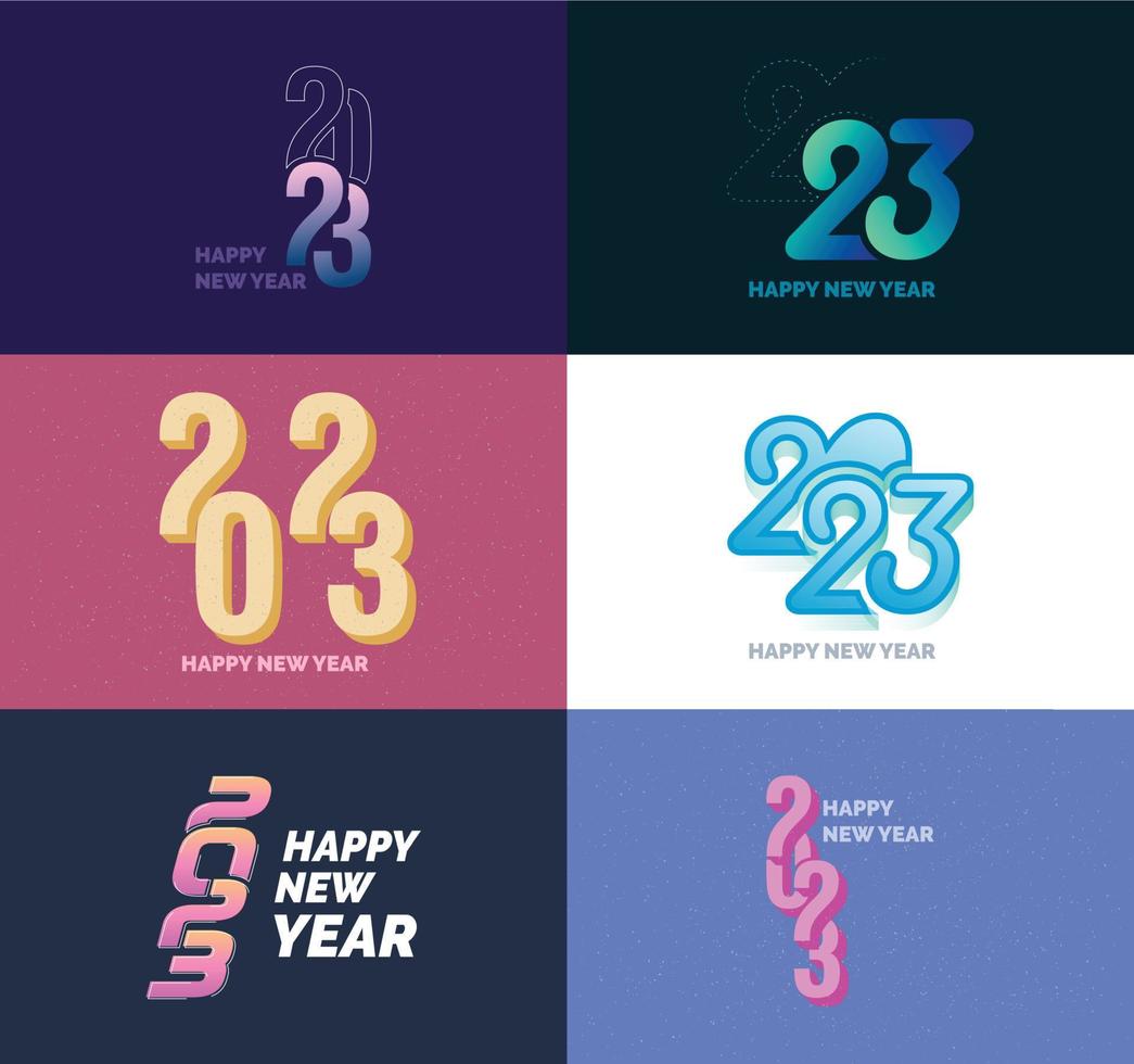 groot verzameling van 2023 gelukkig nieuw jaar symbolen Hoes van bedrijf dagboek voor 2023 met wensen vector
