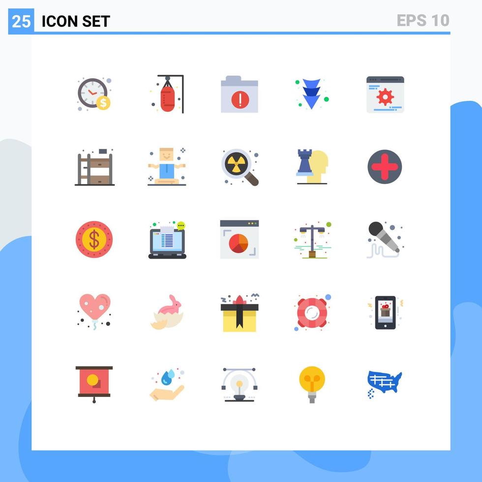 mobiel koppel vlak kleur reeks van 25 pictogrammen van optimalisatie ontwikkeling alarm tandwielen naar beneden bewerkbare vector ontwerp elementen