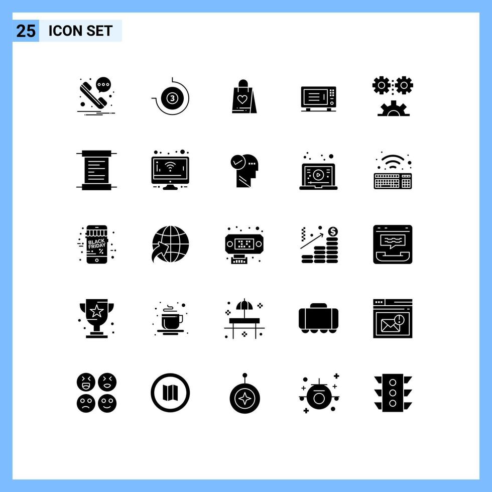 25 creatief pictogrammen modern tekens en symbolen van mechanisatie bouwkunde geschenk toegepast wetenschap machine bewerkbare vector ontwerp elementen