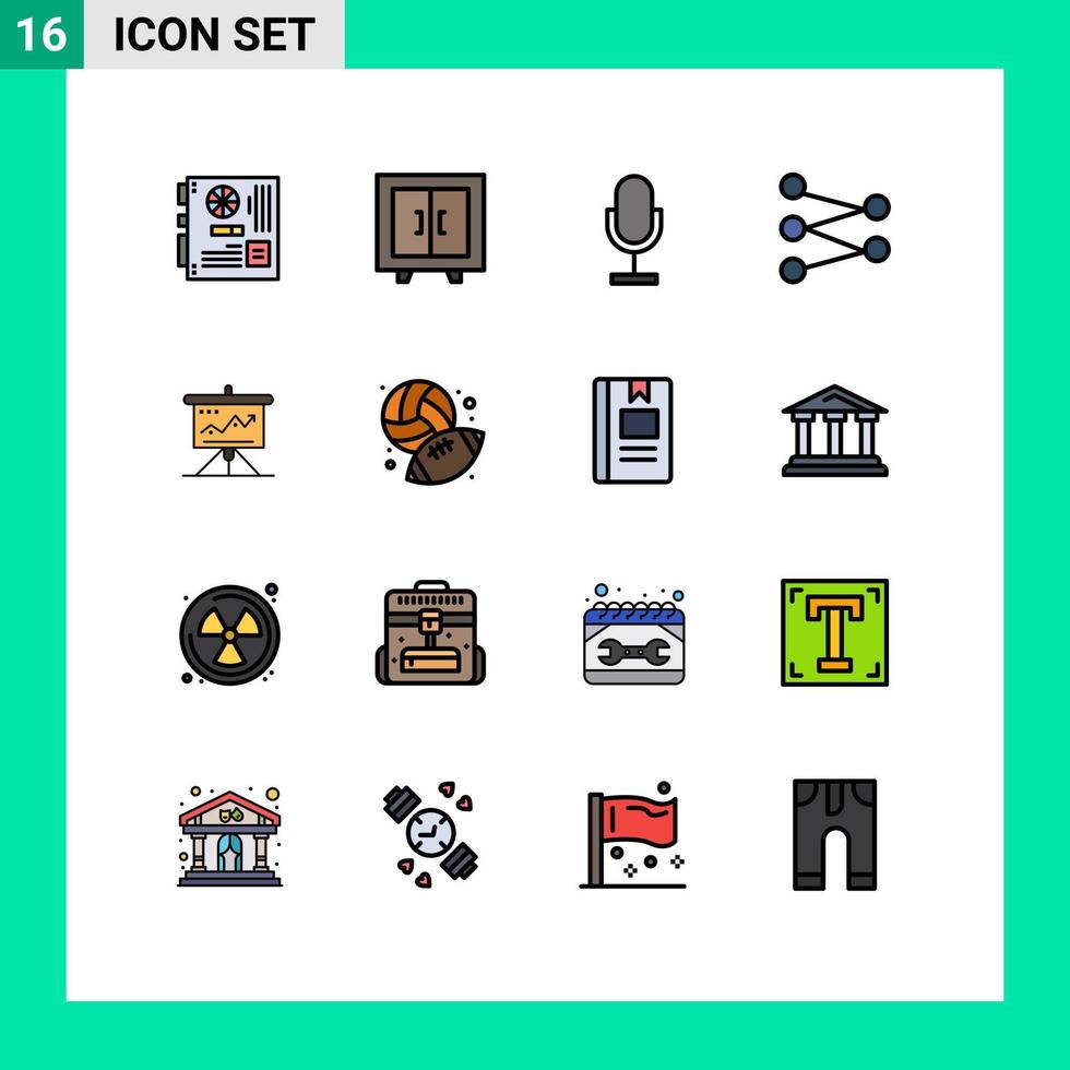 voorraad vector icoon pak van 16 lijn tekens en symbolen voor tabel wetenschap school- figuur microfoon bewerkbare creatief vector ontwerp elementen