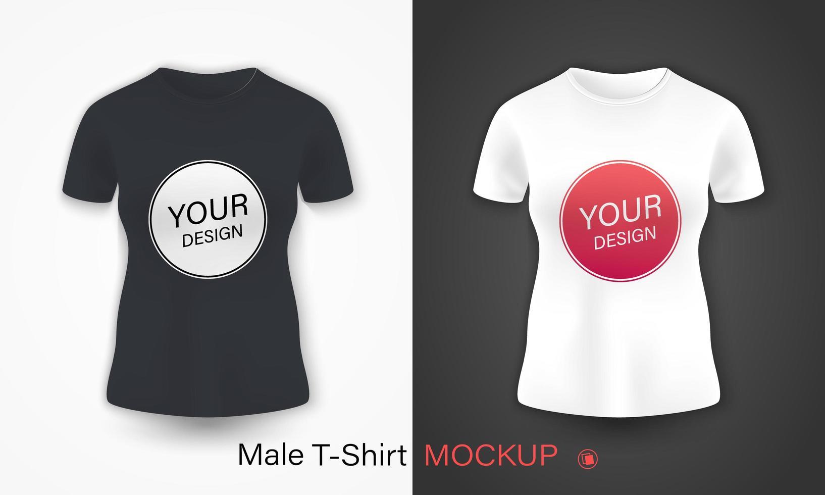 dames t-shirt realistische mockup set vector