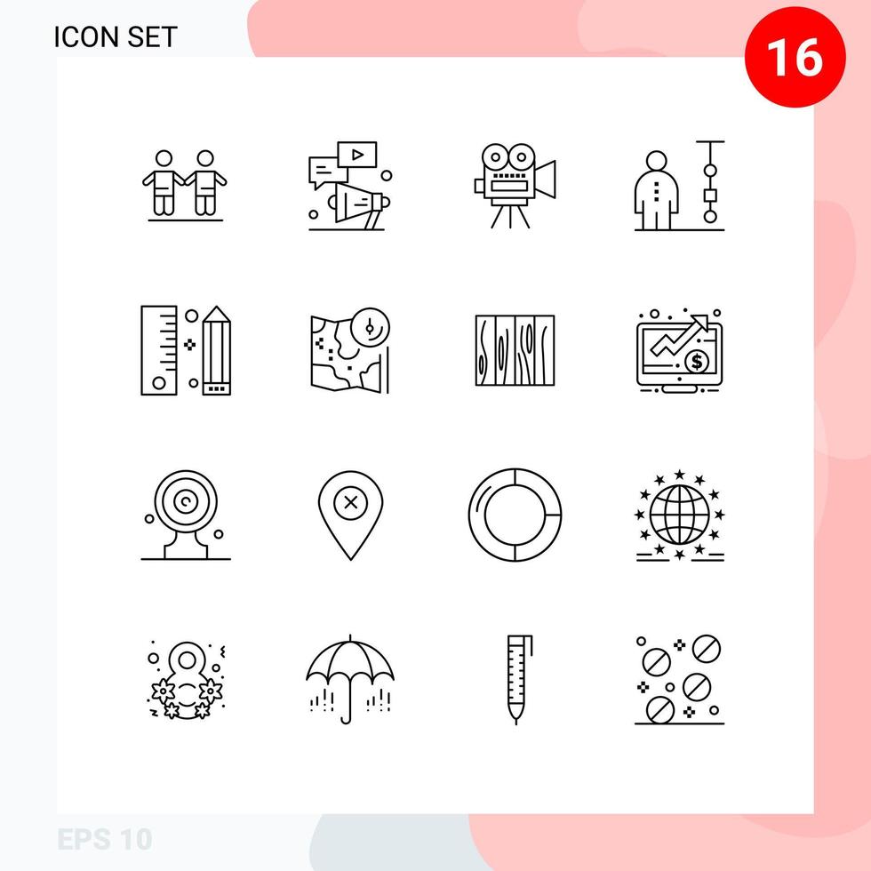 16 universeel schets tekens symbolen van mensen zakelijke toediening afzet tabel onderwijs bewerkbare vector ontwerp elementen