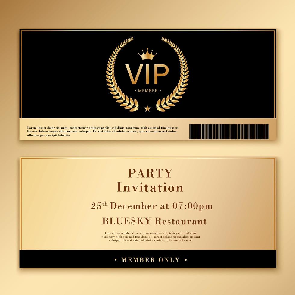 uitnodigingssjabloon ingesteld met goud en zwart ontwerp vector