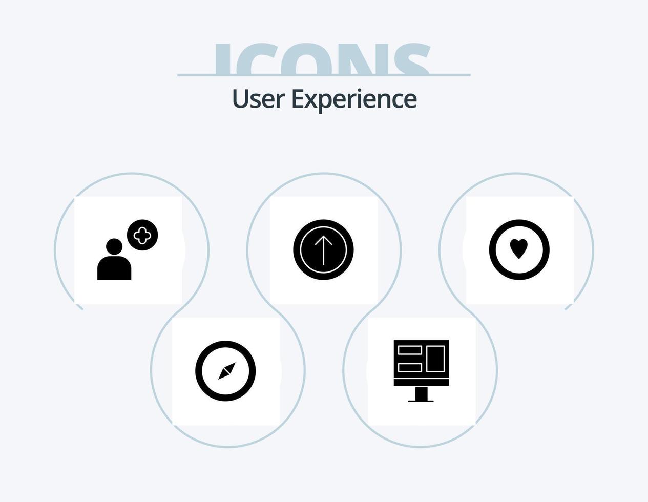 gebruiker ervaring glyph icoon pak 5 icoon ontwerp. liefde . ui. pijl . vector