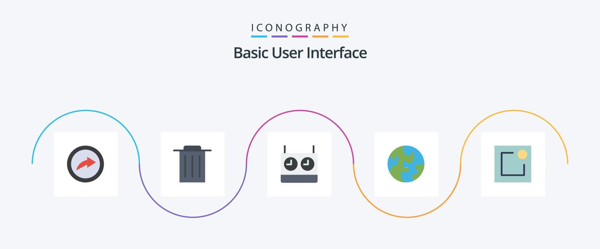 eenvoudig vlak 5 icoon pak inclusief . tijdopnemer. kennisgeving. werkzaamheid vector