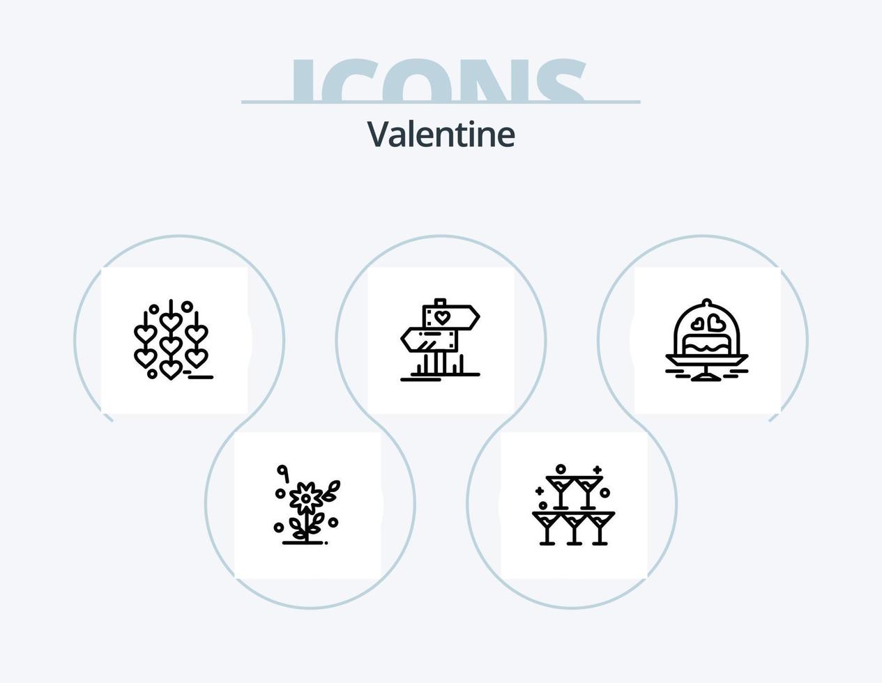 Valentijn lijn icoon pak 5 icoon ontwerp. diamant. hart. bruiloft. liefde. brand vector