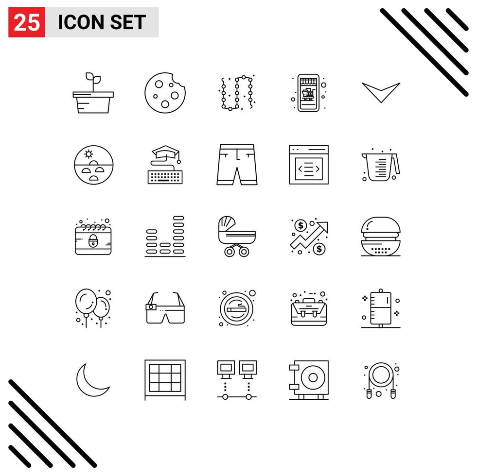 25 gebruiker koppel lijn pak van modern tekens en symbolen van naar beneden kar keten online winkel luxe bewerkbare vector ontwerp elementen