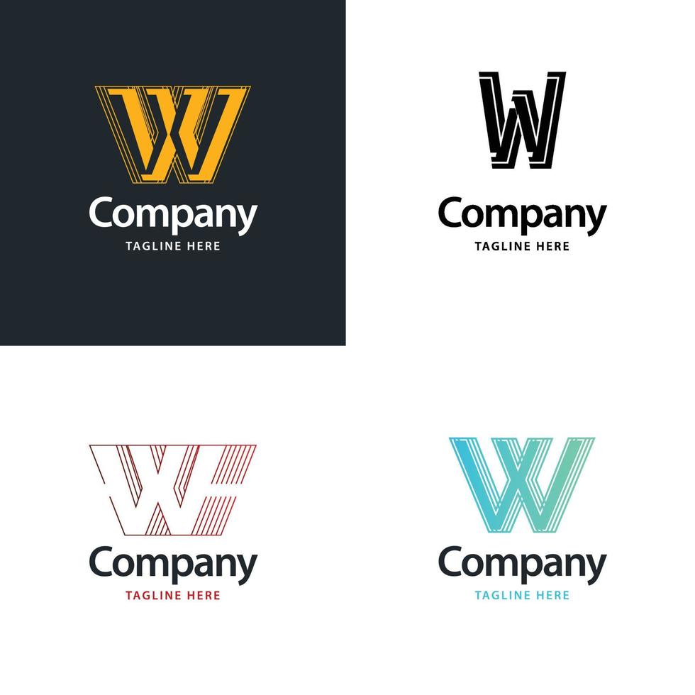 brief w groot logo pak ontwerp creatief modern logos ontwerp voor uw bedrijf vector