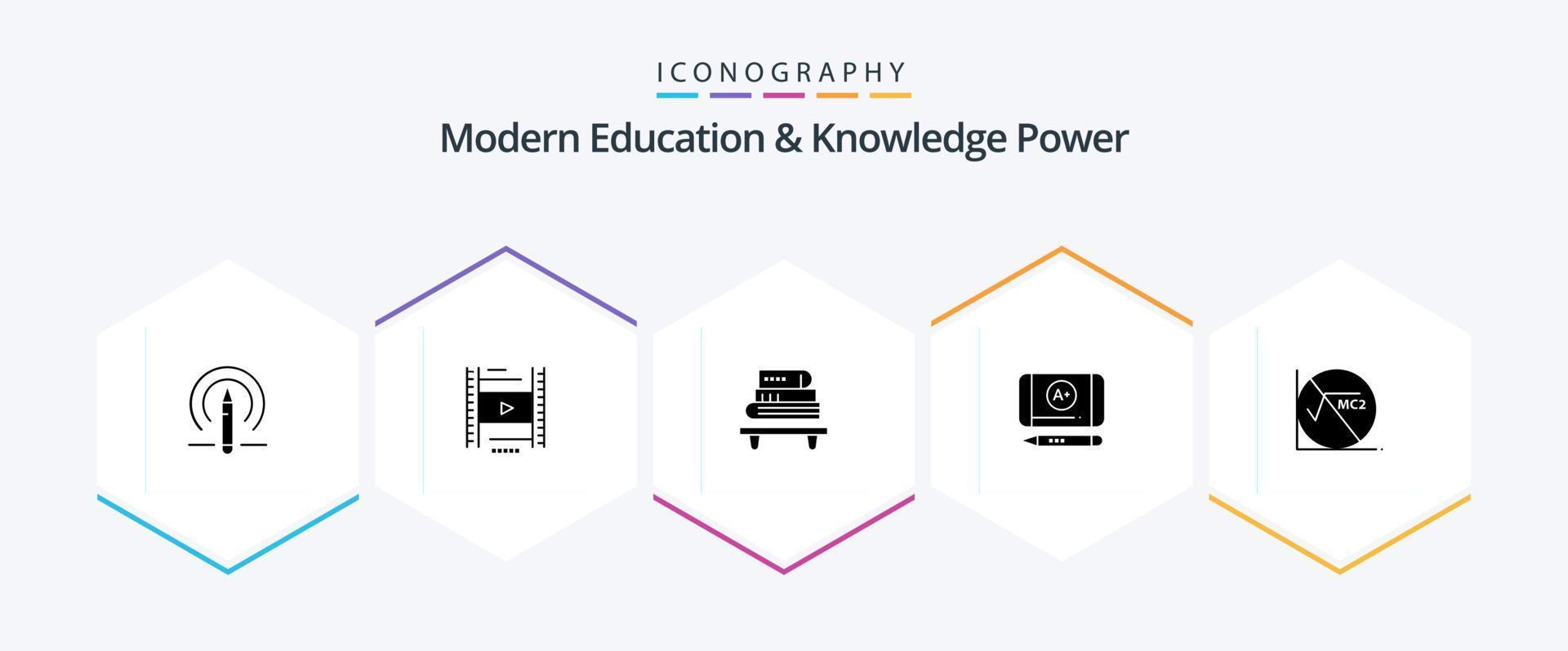 modern onderwijs en kennis macht 25 glyph icoon pak inclusief wiskunde formule. wiskunde . stroom. onderwijs. het beste rang vector