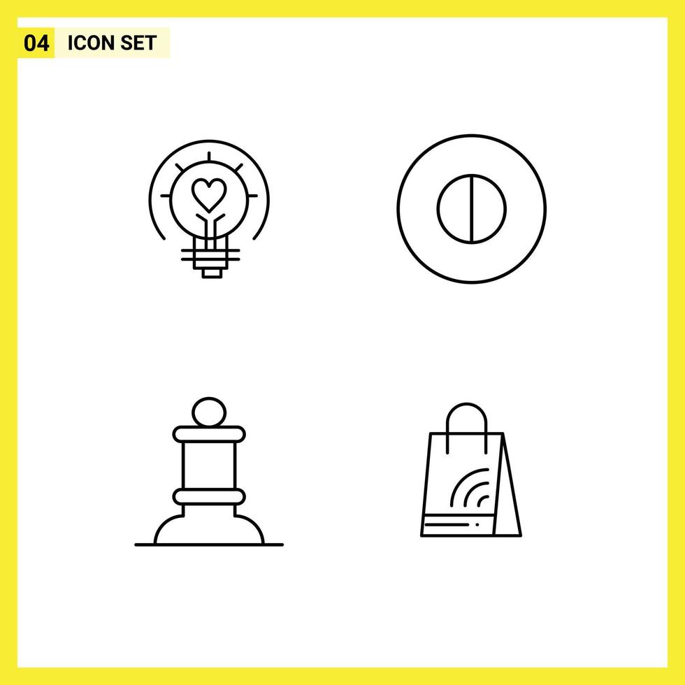 4 creatief pictogrammen modern tekens en symbolen van lamp schaak licht lamp overtuigingen zak bewerkbare vector ontwerp elementen