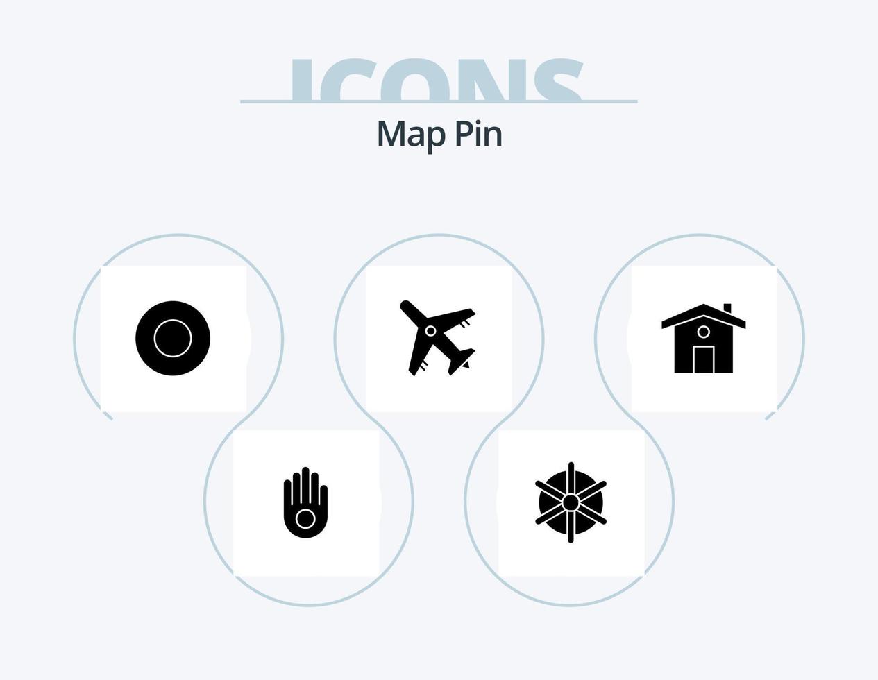 kaart pin glyph icoon pak 5 icoon ontwerp. . reizen. hotel. huis. vakantie vector