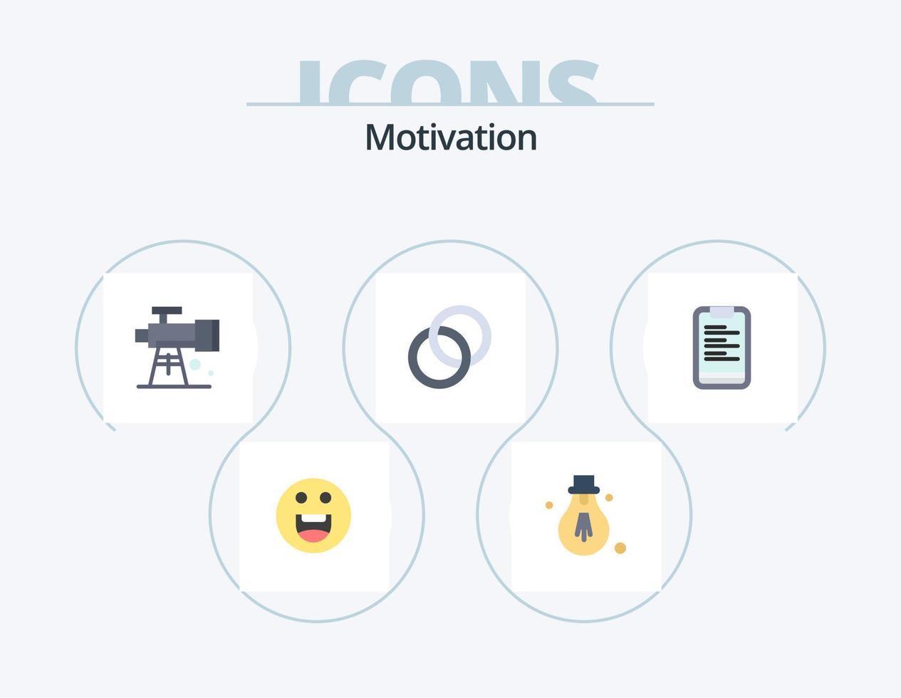 motivatie vlak icoon pak 5 icoon ontwerp. motivatie. tekst. ruimte. klembord. paar vector