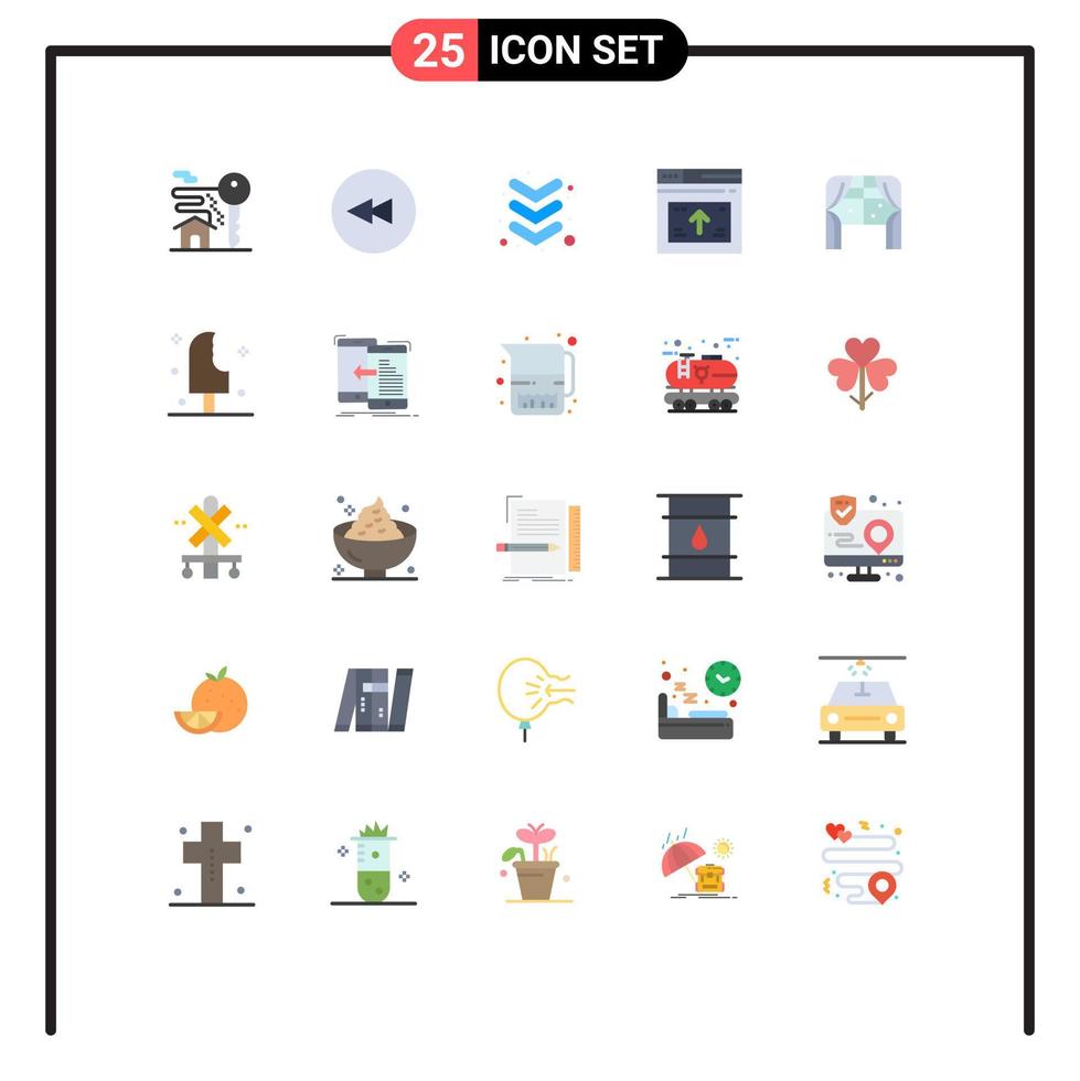 mobiel koppel vlak kleur reeks van 25 pictogrammen van leven meubilair naar beneden pijl web bewerkbare vector ontwerp elementen
