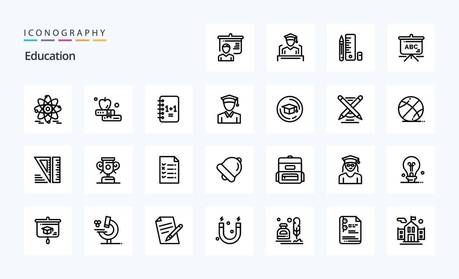 25 onderwijs lijn icoon pak vector